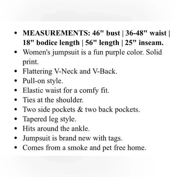 Loft Outlet XL Purple Sleeveless Tie Shoulder Spring Jumpsuit Ankle Length - Picture 9 of 9